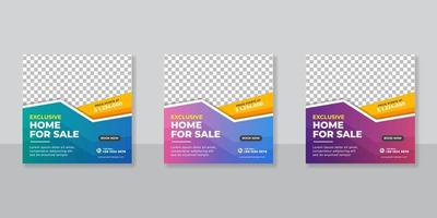 Real estate social media banner template vector